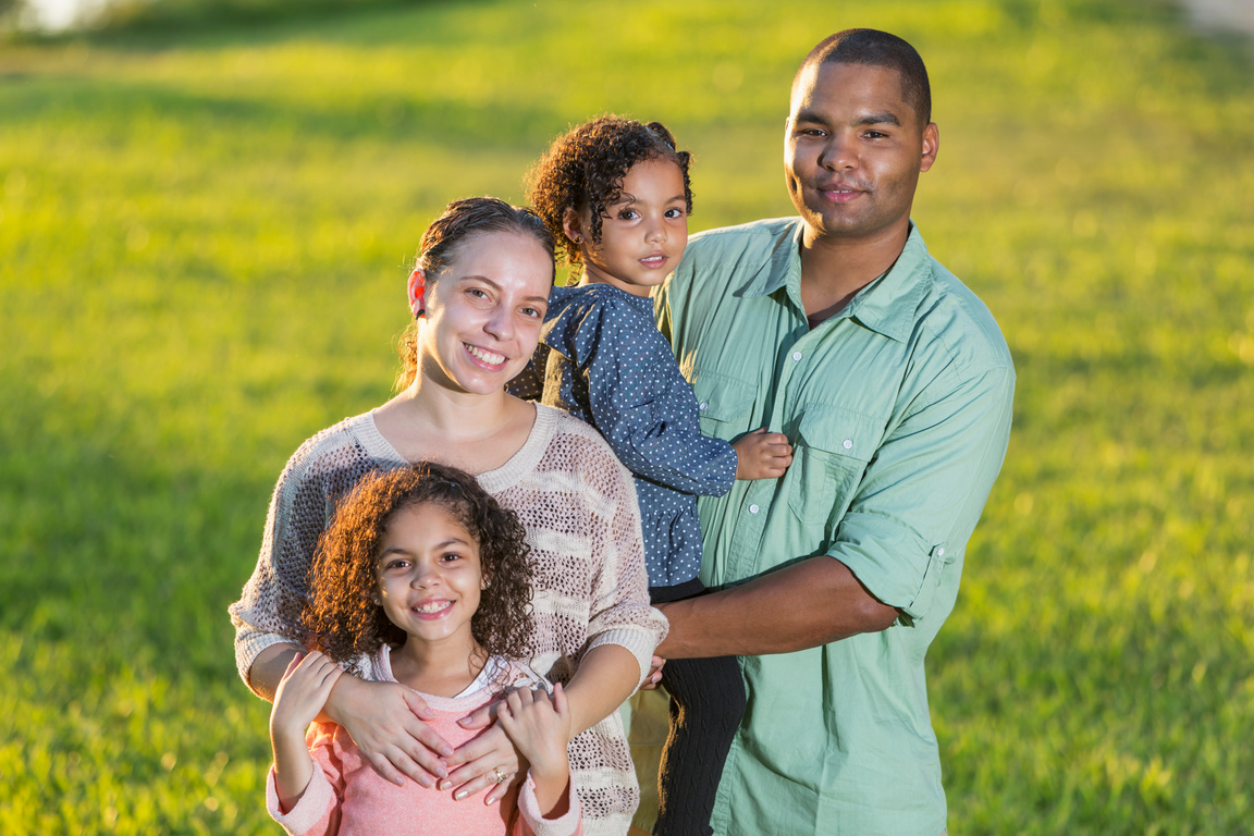 Hispanic family at park
